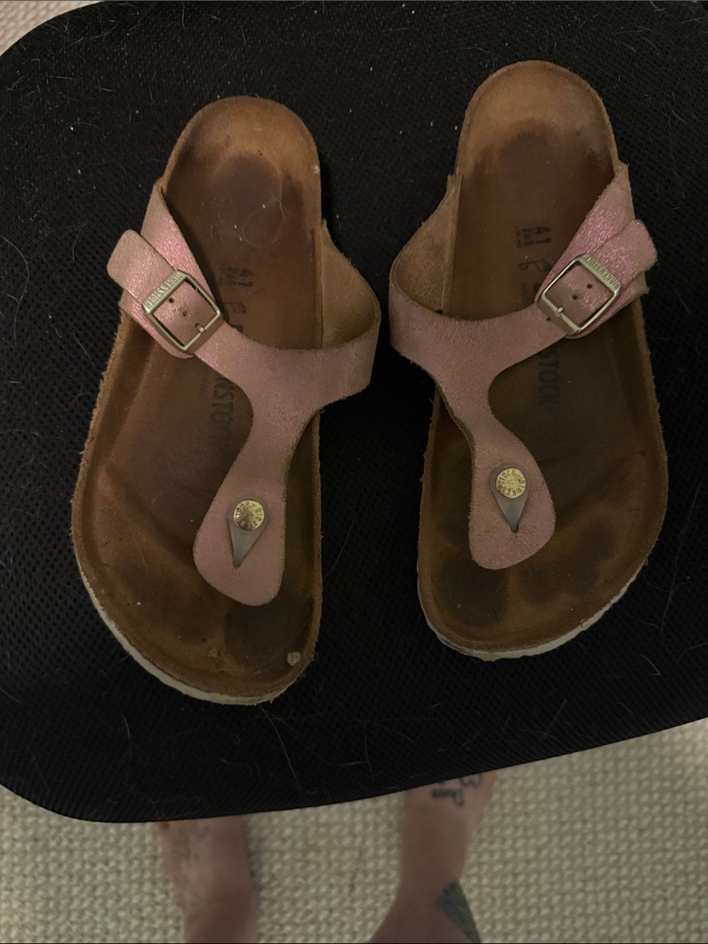 Birkenstock Mauve Thong Sandals with Buckle